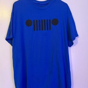 JEEP Gildan Blue and Black Short Sleeve Tees with Graphic Design